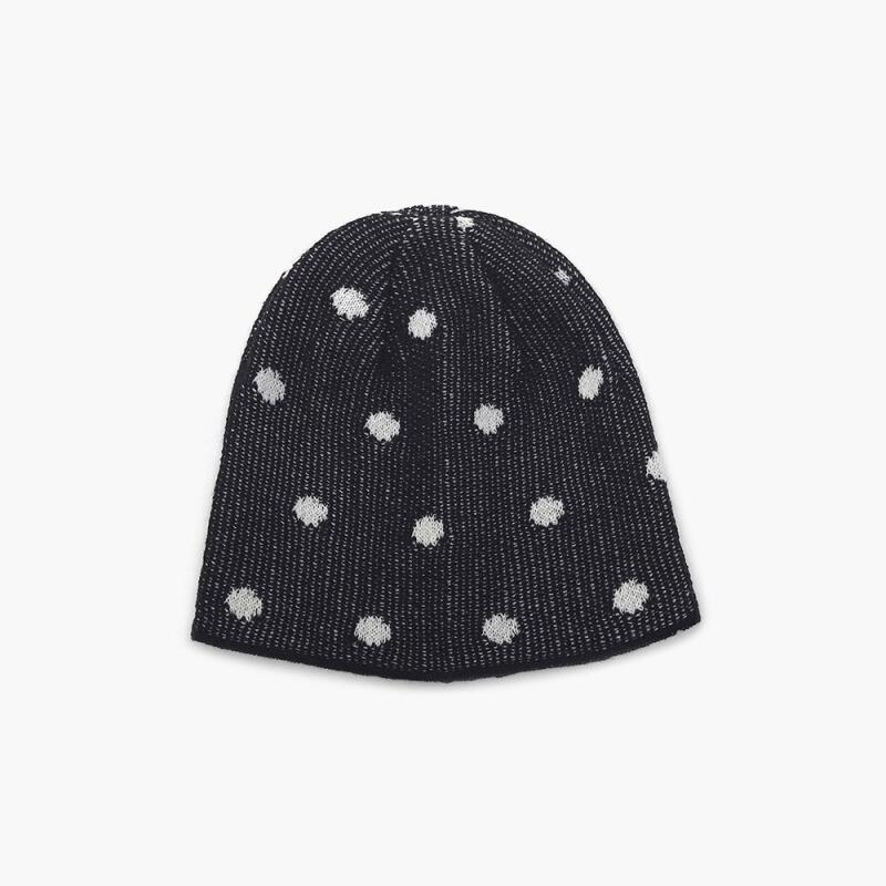 Women's Two-Tone Polka Dot Spring Hat Beanie