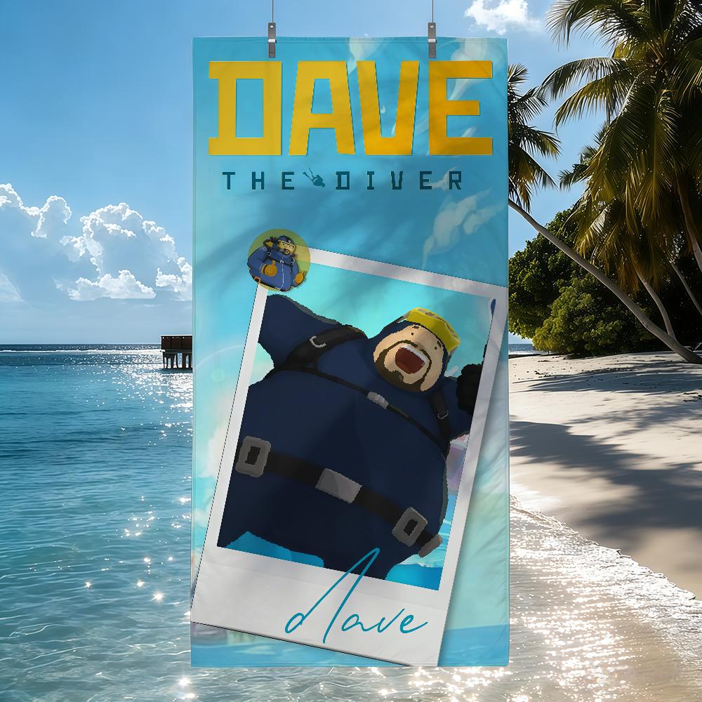D-DAVE THE D-DIVER Летнее Игровое Полотенце Быстросохнущие Пляжные Полотенца Подходят Для Бассейнов, Кемпинга, Йоги И Тренажерного Зала STJ40x70CM