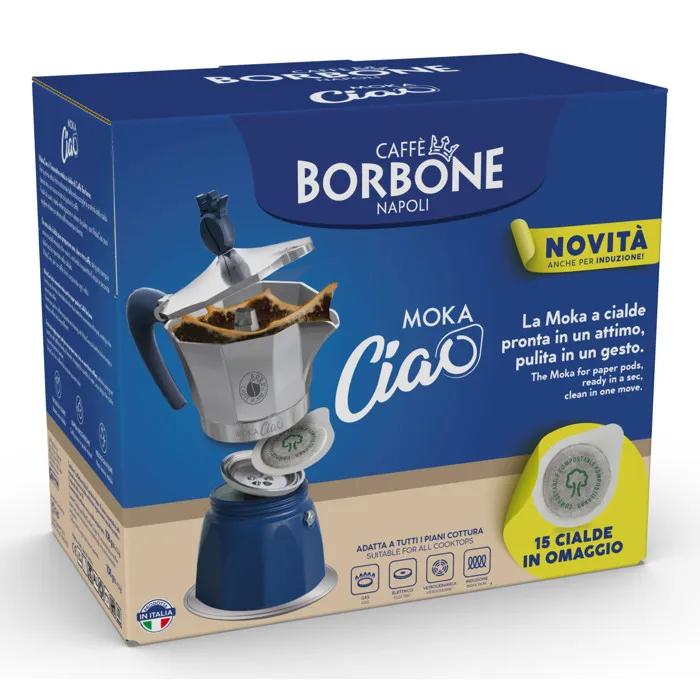 Blau Caffe-Borbone Mokaciao Kaffeemaschine 3 Tassen Elegantes Design - Bild 4