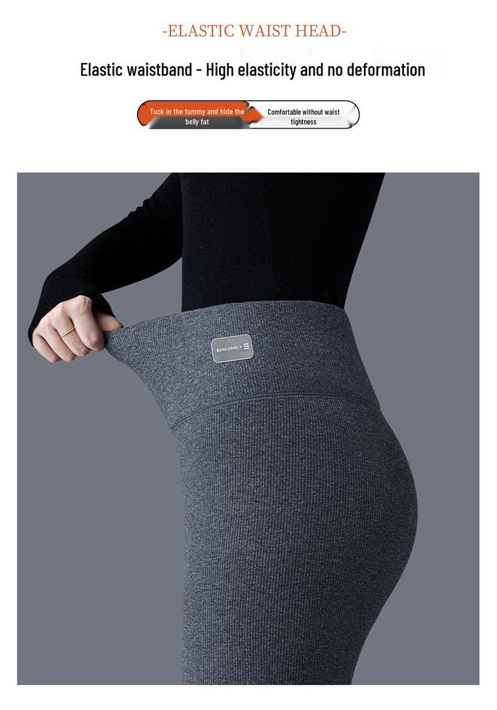 High Waist Extra-Thick Slimming Warm Pants for Mid-Aged & Elderly Mothers - Plus Velvet Cotton for Autumn/Winter