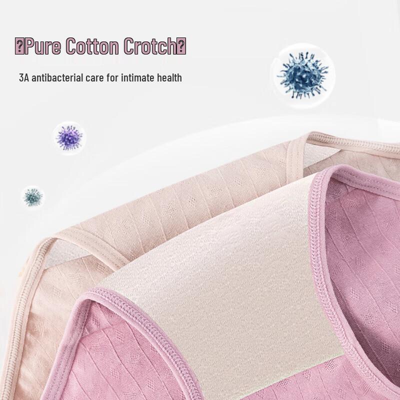 Yuzhaolin Women's High-Waist Seamless Cotton Underwear with Silk Crotch 4-Pack