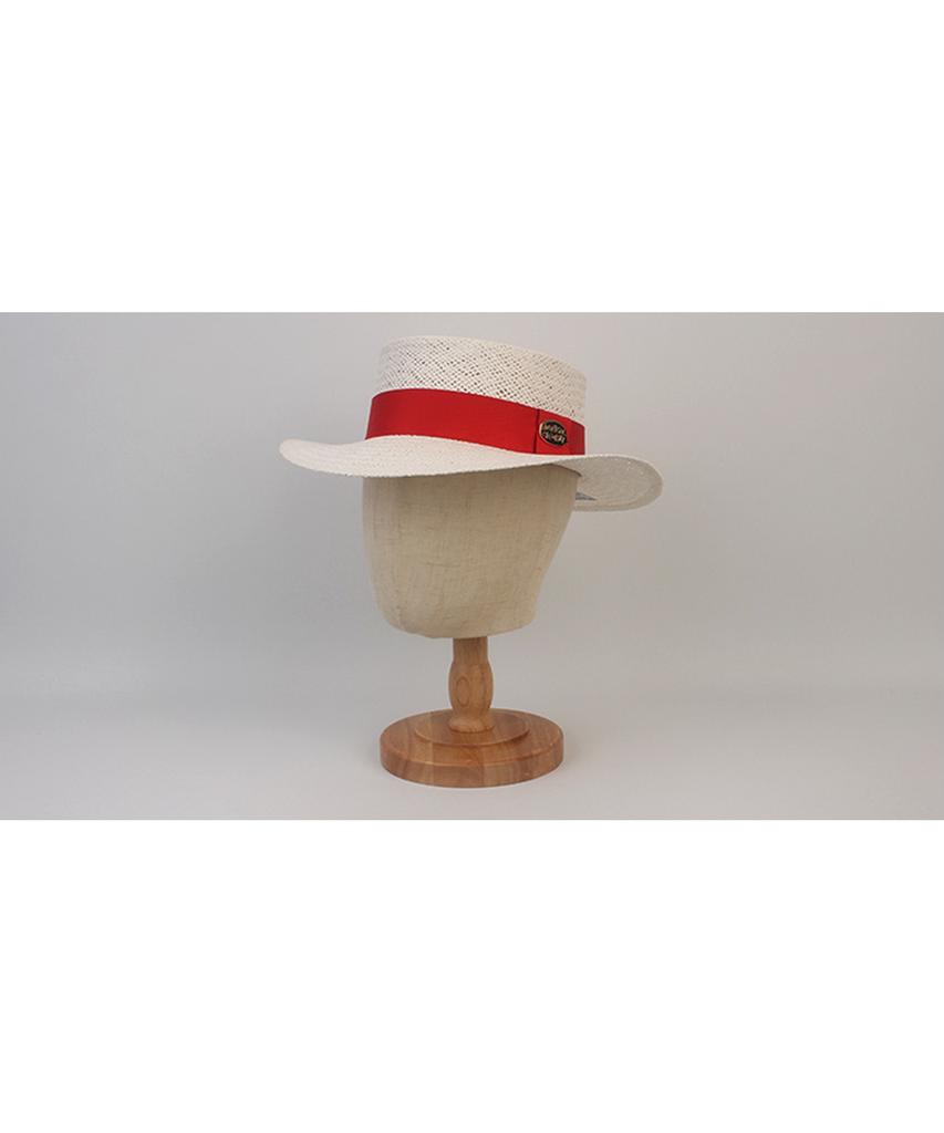 White Red Line Panama Hat
