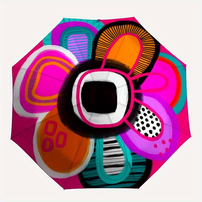 

1pc Abstract Art Automatic Open, Sturdy Iron Frame, Compact Folding Design, All-Season Portable Umbrella for Women & Men yy250801058