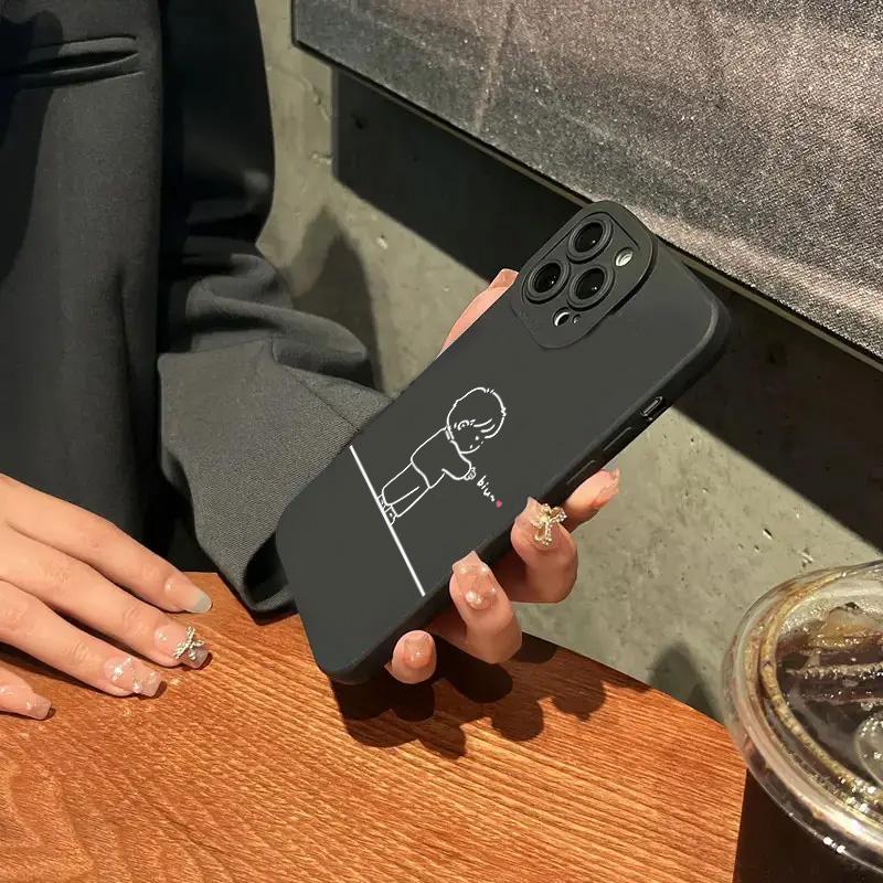 Cute Matching Couple Silicone Pattern Phone Case For Xiaomi Redmi 13C 14C Redmi Note 14 13 12 11 Pro Plus 5G 12S 11S Soft Cover