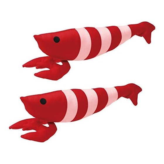 Petio Cat Toy Kigurumi Shrimp for Cats x 2 [Cat Reward Large Capacity Set]