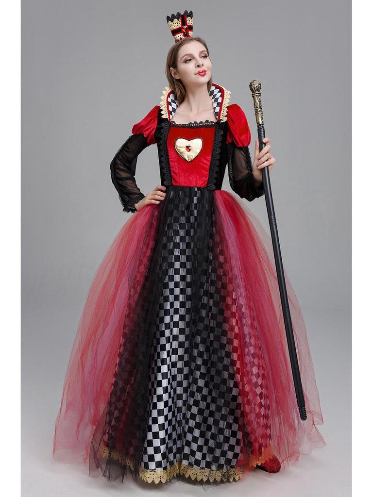 2025 Red Queen of Hearts Cosplay Costume - Alice In Wonderland Halloween Outfit