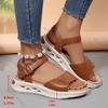 Mode Sommar Runt Huvud Damsandaler Casual Gladiator Tjock Sula Dam Stor Storlek Sandaler Peep Toe Kilklack Mode Sandaler