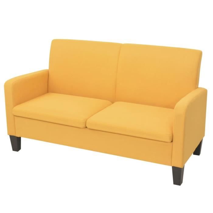 VidaXL Ensemble de canapés 2 pcs Tissu Jaune