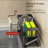 Stainless Steel Sink Organizer: Drain Rack for Sponge, Brush & Soap. Space-Saving & Easy To Clean.
