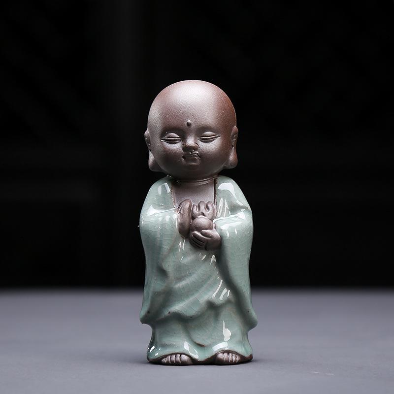 Zen Little Monk Bonsai Accessory - Ceramic Tea Pet Micro Landscape Ornament