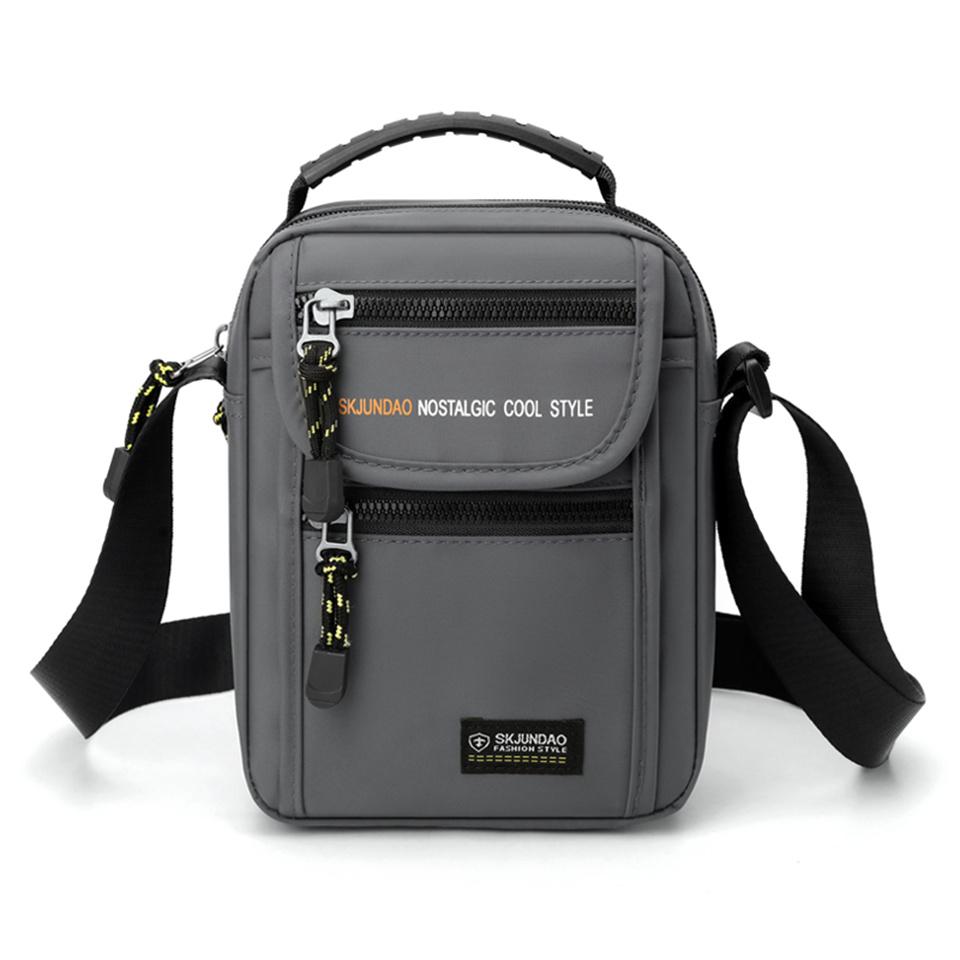 

Man Crossbody Bag Leisure Messenger Bag Male Waterproof Nyl Satchel Over The Shoulder Men Tote сірий колір