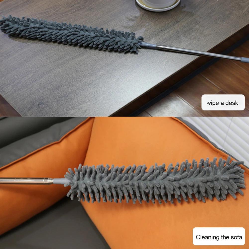 Mikrofaser-Staubwedel mit Verlängerungsstange, ausziehbarer Staubwedel zum Reinigen von hohen Deckenventilatoren, Innendächern, Spinnweben, Jalousien, Staub aus Möbelspalten