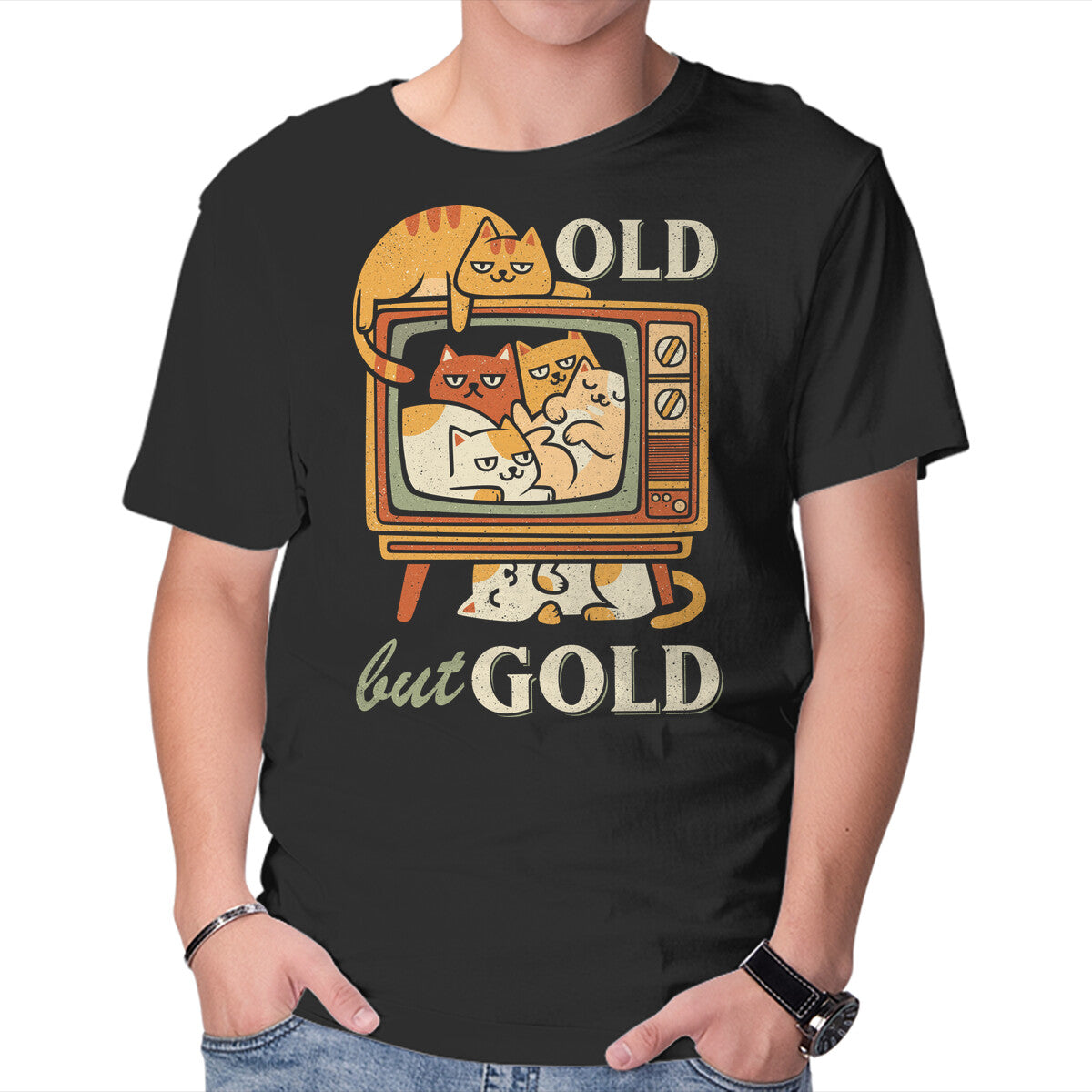 Unisex Crew Neck T-Shirt Old But Gold Graphic Short Sleeve Casual Tee XXL