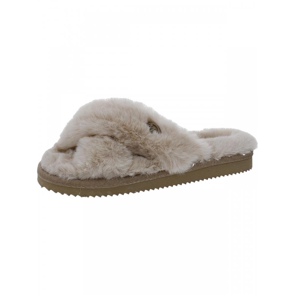 

Michael Kors LALA Furry Женские шлепанцы с открытым носком светло-бежевого цвета