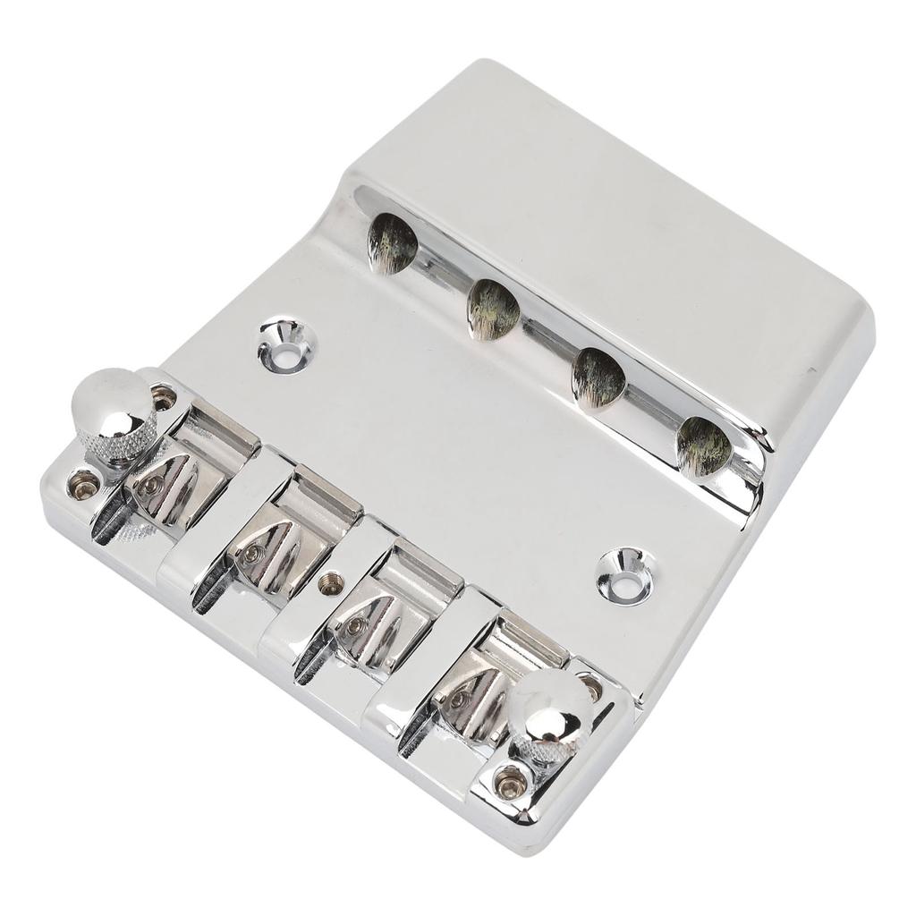 Electric Bass Bridge Replacement 4 Strings Height Adjustable Zinc Alloy Roller String Saddle Bass