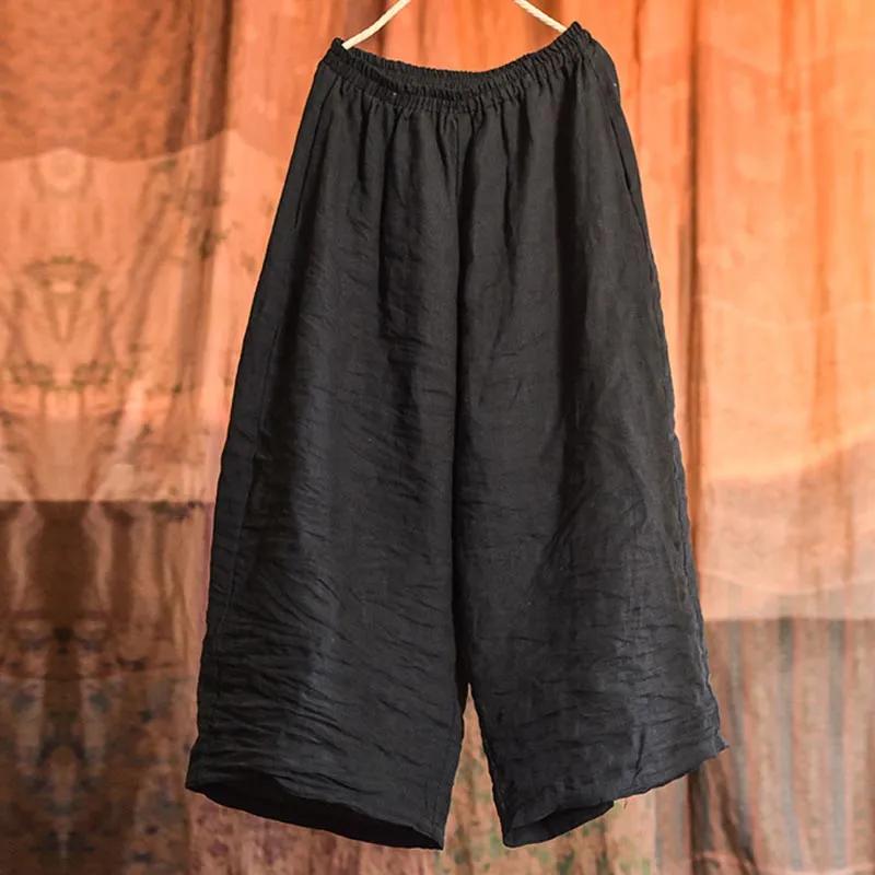 Sand Washed Wide Leg Loose Old Retro Literary Casual Pants Loose Plus Size Nine Point Straight Wide Leg Women