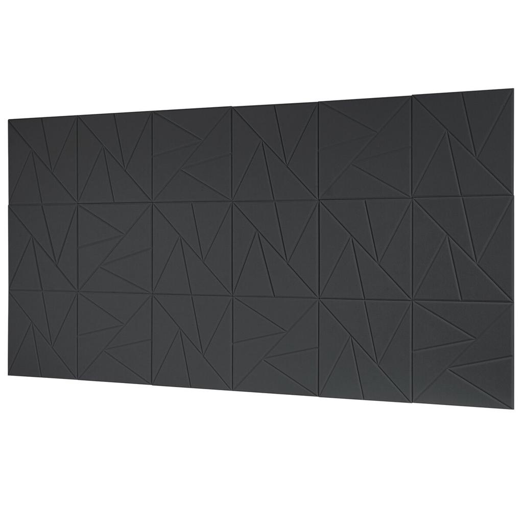 18 Pack Acoustic Wall Panels 11.8 x 11.8 x 0.4 inch Self-Adhesive Black
