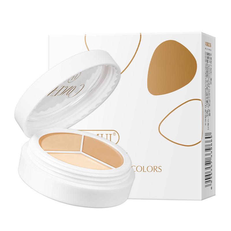 Hanlun Meiyu Silky Triple Tone Concealer for Acne, Dark Circles, Spots - Moisturizing, Long-lasting Repair Cream