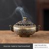 Nepal Antique Double-Ear Aromatherapy Furnace: Creative Hollow Tripod Incense Burner for Tea Ceremony or Desktop Ornament.