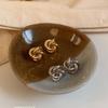 Twisted Braid Minimalist Metal Knot Earrings with 925 Silver Needle