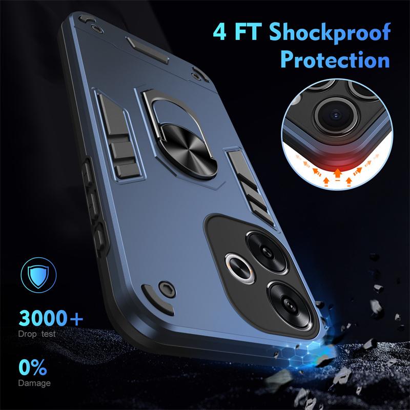 For Xiaomi Poco F6 5G Case Armor Magnetic Holder Ring Shockproof Phone Case For Poko Little F6 F 6 PocoF6 Lens Protective Cover