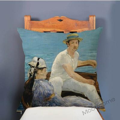 Edouard Manet World Famous Oil Painting Olympia Young Girls The Lunch Impressionism Sofa Pillow Case Gallery Art Cushion Cover