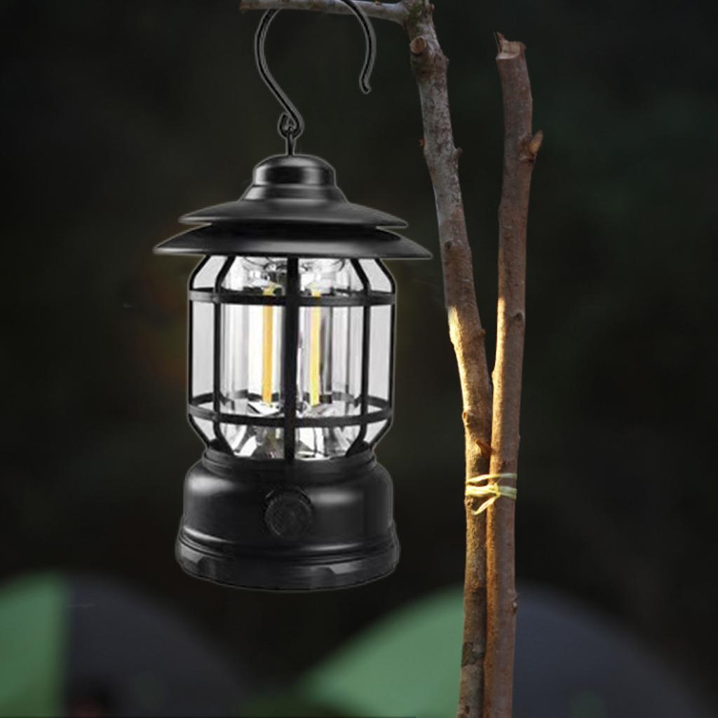 300 Lumens 1200mah Portable Lanterns, Garden Outages LED Camping Lantern, Multifunctional Vintage Hanging Lanterns Retro Garden