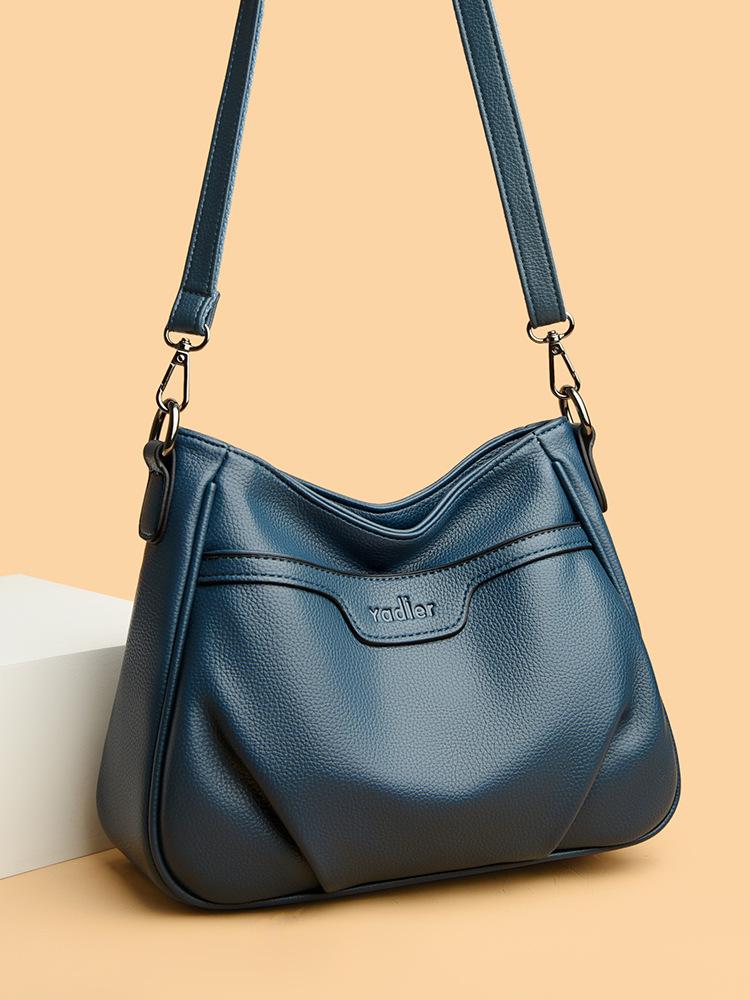 Dámská taška Tote s koženou texturou Dámská taška Podpažní taška Niche designová taška Kontrastní barva Lem