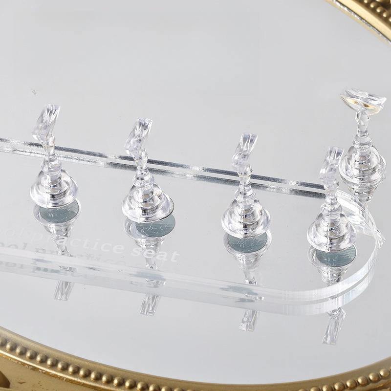 Magnetic Nail Holder Acrylic Display Stand For False Nail Tips Gel Polish Transparent Practice Pretend Manicure Practice Tools
