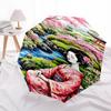 Cherry Blossom Garden, Traditional Kimono Themed Automatic Opening and Closing Umbrella, Brightly Colored 8 rib Portable Umbrella, Suitable