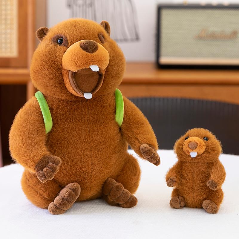 Roaring Groundhog Plush Toy Backpack Nutria Doll Children's Pillow Birthday Gift