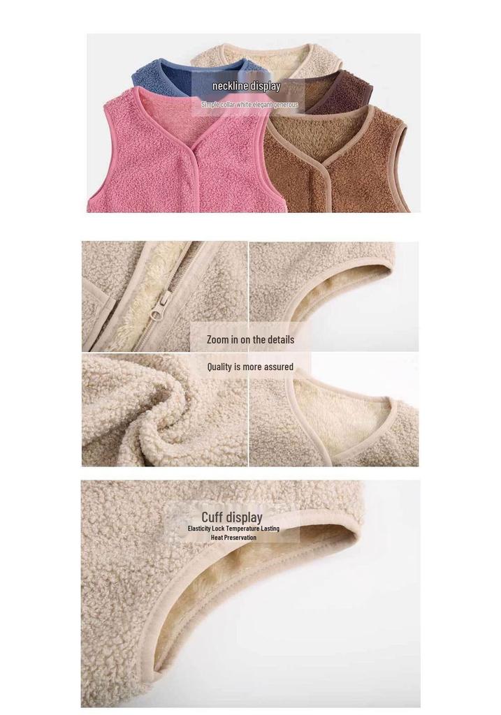 Kids' Lambswool Fleece Vest for Boys & Girls - Warm, Double-Sided for Indoor/Outdoor, Autumn/Winter, Sizes Infant to Medium.