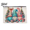 Holiday Gift Bag Christmas Theme Makeup Bag with Black Zipper