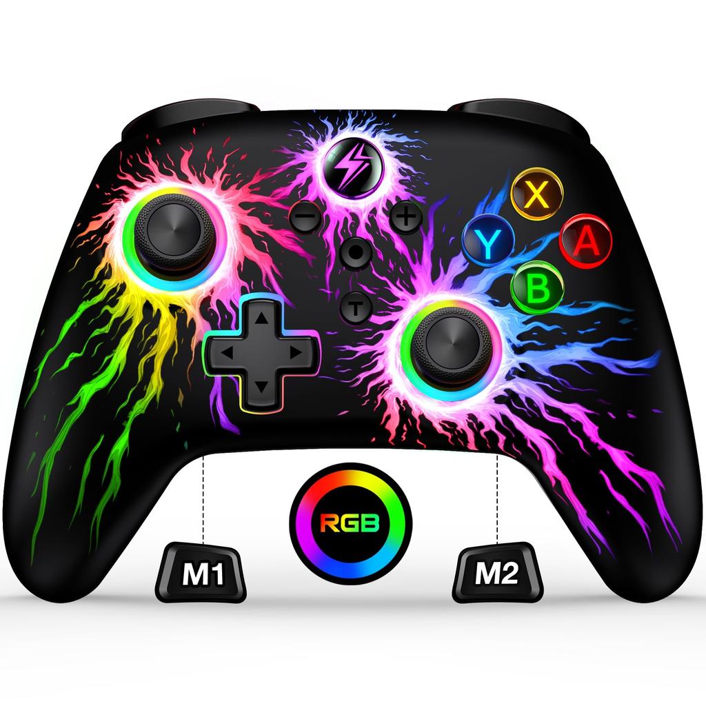 Switch LED Light Macro Bluetooth 16 Hours of 1000mAh Gyro HD Compatible with Controller, 9-Color Switch, Function, Connection, Use, High-Capacity