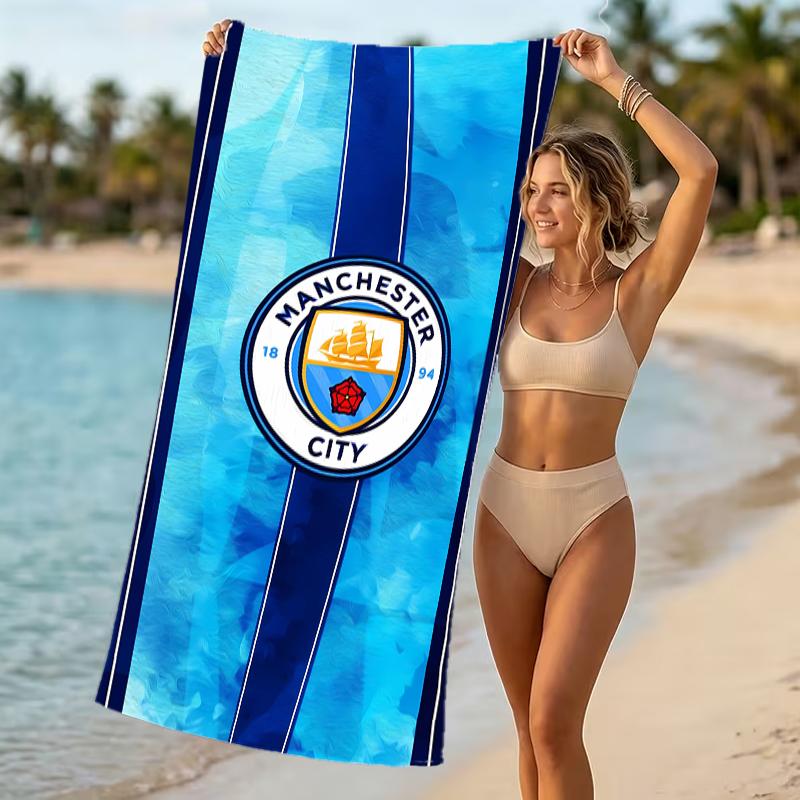 Beach Towel with Manchester City Football Club Pattern - Soft,absorbent,machine Washable Lightweight&Modern,swimming,Travel Essentials