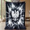 Poland Football Printed Flannel Blanket Skin Friendly Warm Decorative Throw for Indoor Couch Bed Daily Use