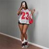 European and American Summer New Women's Clothing Fashion Trend Casual Loose Printing Hollow T-shirt Short Sleeve Women