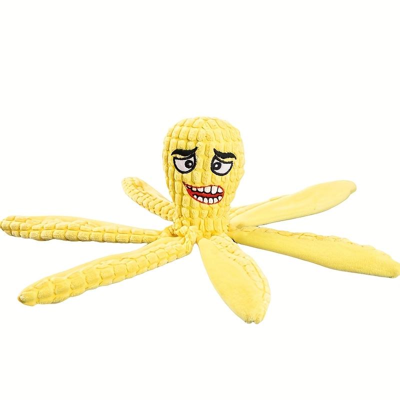 

Интерактивная пищащая плюшевая игрушка-осьминог для собак и кошек, прочная, устойчивая к жеванию, игрушка для питомцев для умственной стимуляции, нетоксичный мягкий материал жёлтый