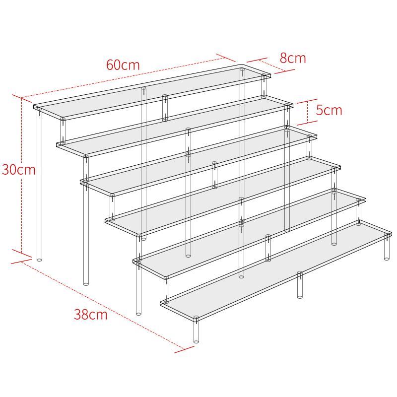 Clear 1-6 Tier Acrylic Display Stand for Funko Figures, Cupcake, Cosmetics, Perfume,Blind Box Display Riser Rack Dessert Shelf