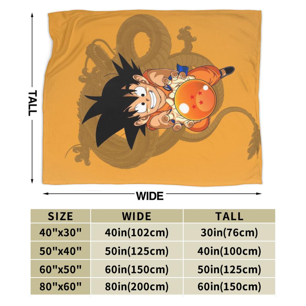 Japanese Anime Super Goku Blanket Cover Coral Fleece Plush DBZ Lightweight Throw Blankets for Car Sofa Couch Bed Rug