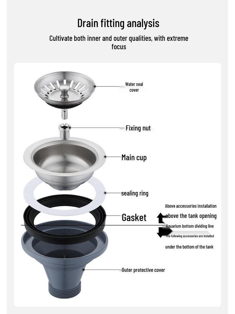 304 Stainless Steel Basket Strainer for Kitchen Sink