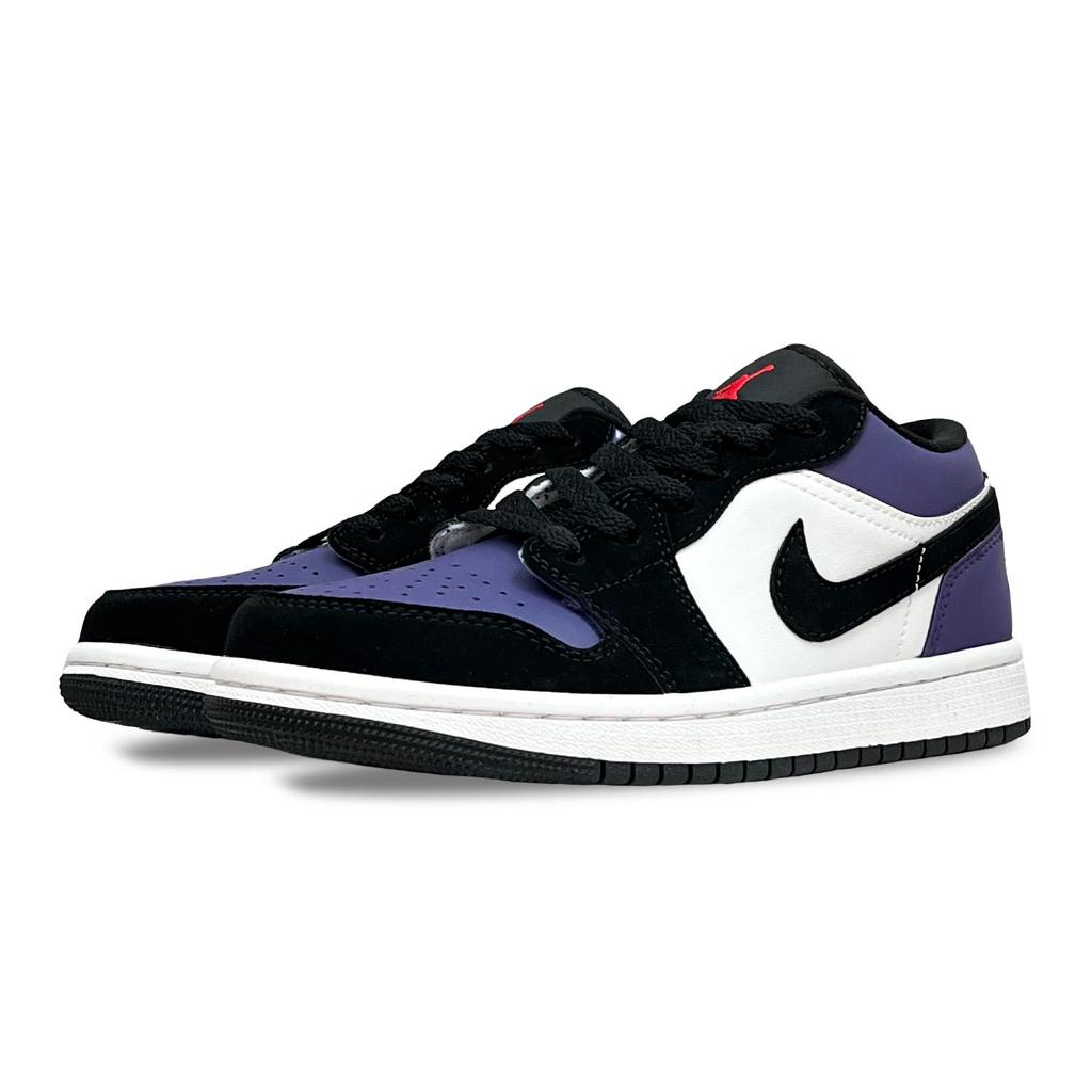 Jordan Air Jordan 1 Reverse Black Purple Slip Resistant Abrasion Resistant Slip Resistant Abrasion Resistant Low Top HF3148-106(Team701-)