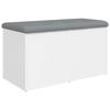 VidaXL Storage Bench, Storage Chest with Cushion, Organizer for Clothes Toys Hallway Living Room, Modern, White 835047