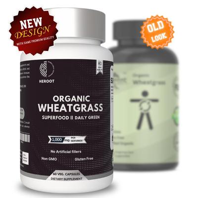 Carbamide Forte Heroot Organic Wheatgrass Capsules – Natural Antioxidant & Digestive Support – 90 Veg Capsules