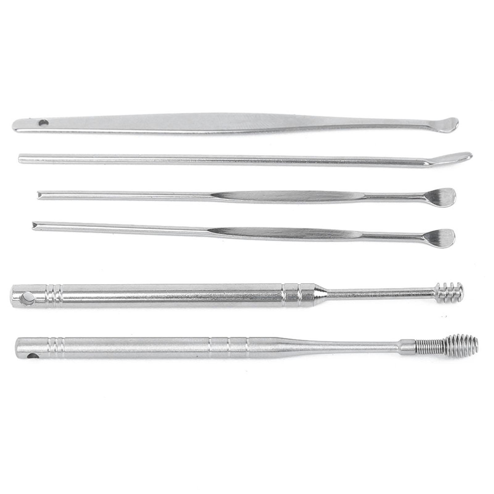 

Набор из 6 инструментов для чистки ушной серы из нержавеющей стали с коробкой