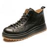 Bo Wei Leder Schwarz High-Top Martin Stiefel Herren Britischer Trend Vielseitige Lederschuhe Schöne Tooling Chelsea Stiefel