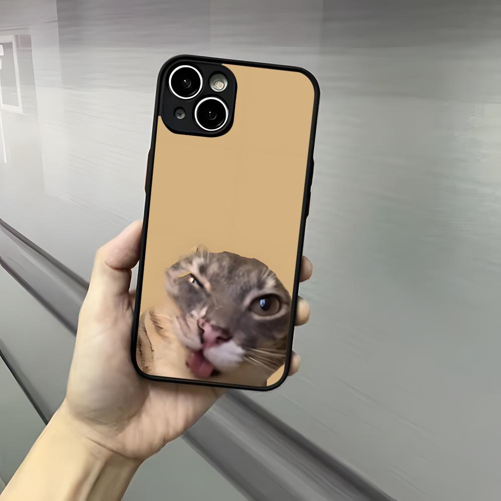 Cute Funny Cat Cats Phone Case For Iphone 17 16 15 14 13 12 Pro Max Xr Air Plus Skin Feel Black Hard Shell Cover