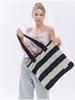 Etelin Sunny Knit Shoulder Bag - Black/Silver Stripe