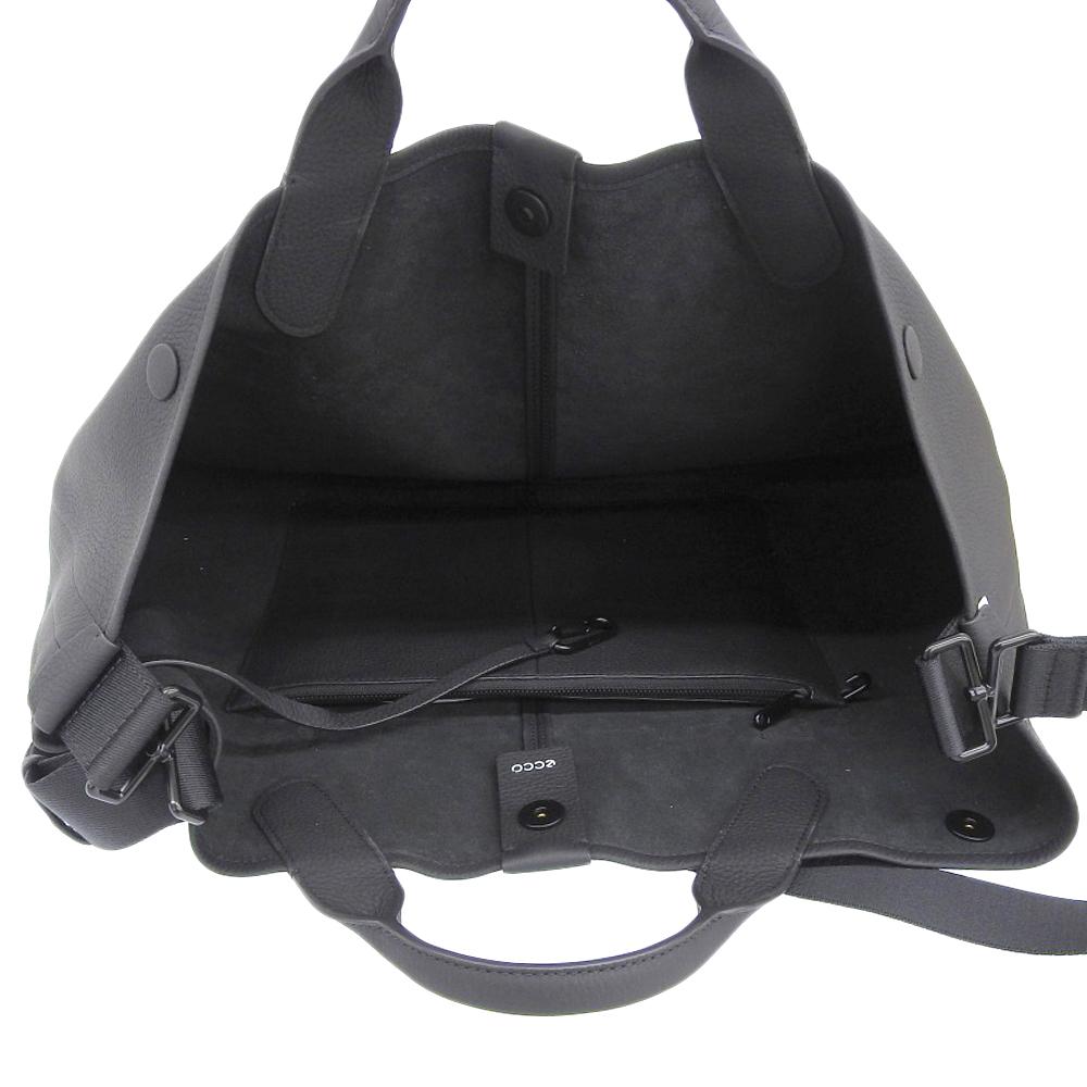 ECCO East West Large Soft Pebbled Tote Bag, Women's, Black, 25mm Stainless Steel Tote Bag blackUsed