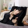 1Pc Cha Eun-woo Print Blanket Soft Comfortable Polyester Throw Blanket Allseason Use Perfect Bedroom Office Outdoor Ideal Christmas Gift Choice Print 